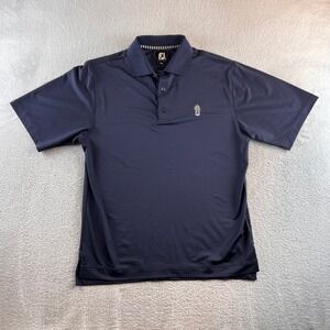 FootJoy Mens Navy Blue Performance Golf Polo Shirt Tree Logo 1007113 Medium